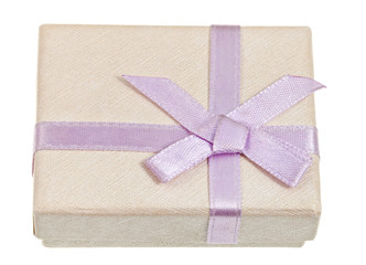 small shining gift box with pink bow