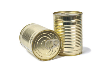 Tin Cans on White