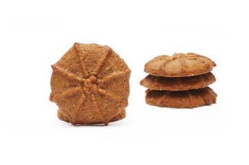 Homemade Chocolate cookies on white background
