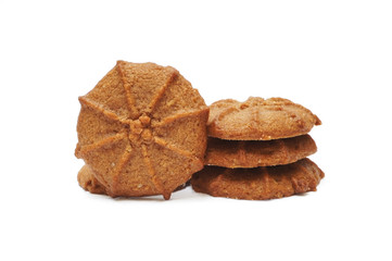 Homemade Chocolate cookies on white background