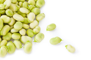 Broad beans on white background_IX