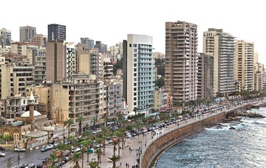 Beirut Skyline on a White Background