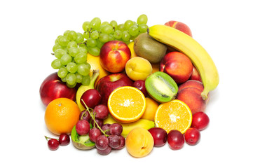Naklejka na ściany i meble fruits and vegetables isolated on white