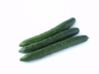 Fresh Japanese cucumber isolated on white background