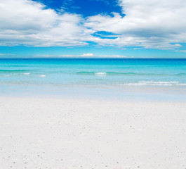 Fototapeta na wymiar biały piasek i błękitne niebo