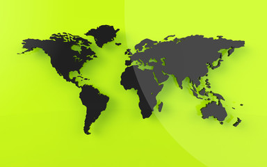 Beautiful world map on green background