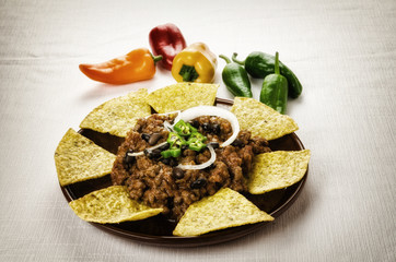 Nachos and chili con carne