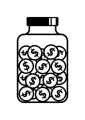 Dollars in jar