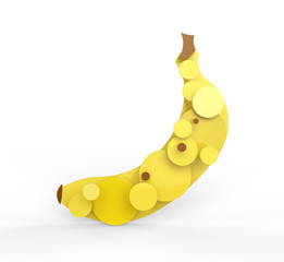 Rendered banana in vector-look