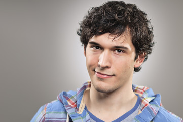 Fototapeta premium Caucasian Man Blank Expression Profile Portrtait