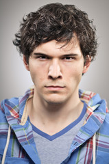 Obraz premium Caucasian Man Scowling Angry Portrtait