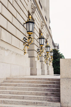 Gold Leaf Plated Lanterns At EPA Building In DC