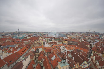 Obraz premium Prague, cityscape with cloudy sky