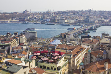 Obraz premium Istanbul downtown and Bosporus