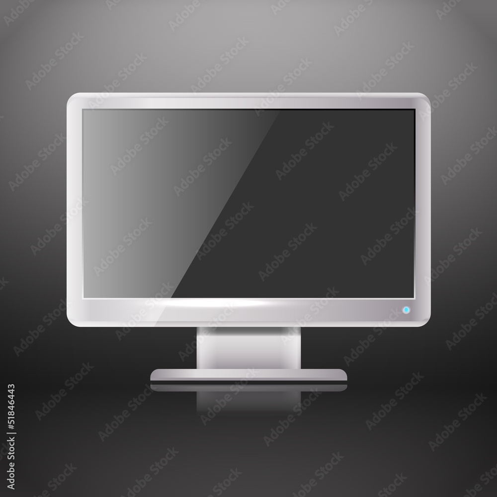 Poster Modern lcd monitor with blank screen. Template for a content