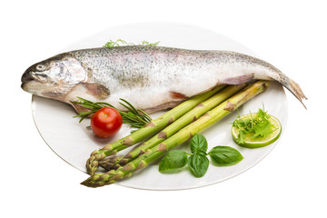 Fresh raw rainbow trout