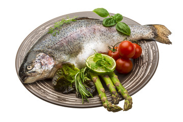 Fresh raw rainbow trout