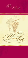 wine list for red and white wines