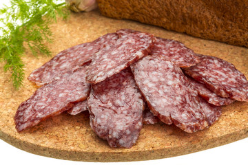 Fresh ripe salami