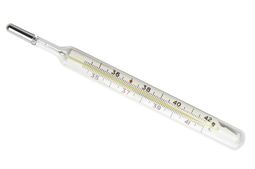 Thermometer on white background