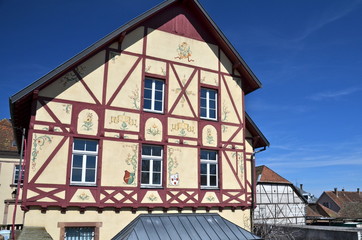 Timber frame house in Riquewihr, Alsace, France
