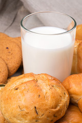 Milk and a bun for breakfast