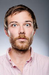 Fototapeta premium Caucasian Man With A Wide Eyed Stare