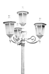 vintage street lamppost on white background