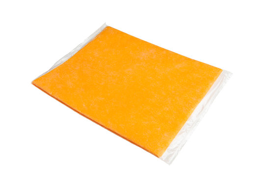 yellow cleaning rag isolated on white