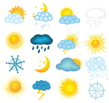 Set of  vector weather icons