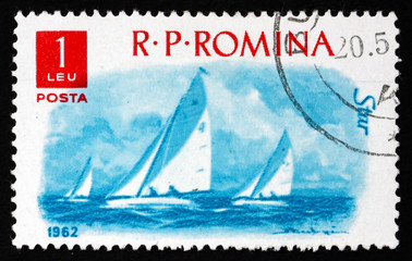Postage stamp Romania 1962 Yachts, Water sport