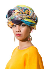 Naklejka premium Afro-american woman isolated on white