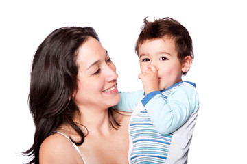 Family mother and son