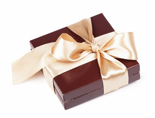 brown box with candies on a white background