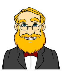 Smiling man with orange beard