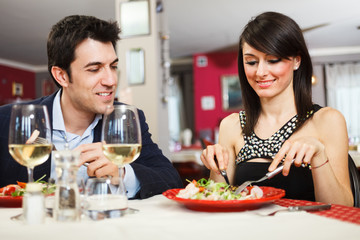 Couple in a restaurant