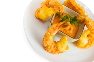 fried shrimp paste a isolated on white background