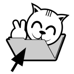 Funny folder happy cat