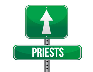 priest road sign illustration design