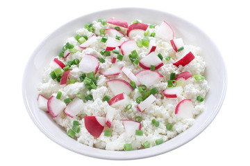 Cottage cheese with radish