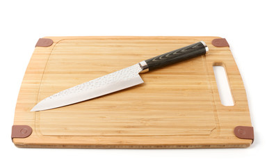 Elegant japanese knife, isolated on white