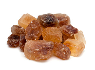 brown caramelized sugar on white background