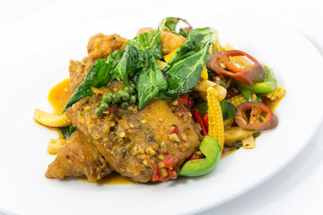 Stir fried fish is spicy