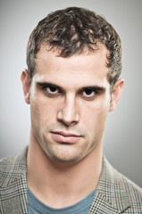 Obraz premium Caucasian Man Stare Down Portrait