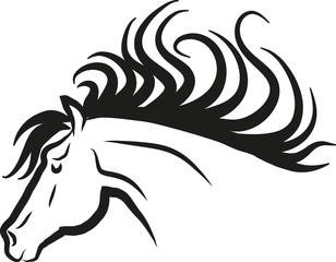 horse line vector