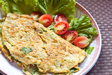 fried egg with vegatable