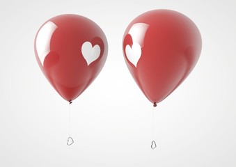 Luftballons mit Herzen