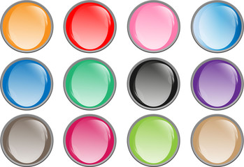 shiny 3d buttons vector collection