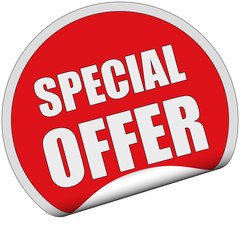 Sticker rot rund cu SPEICAL OFFER