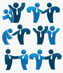 successful teamwork, vector collection of business people